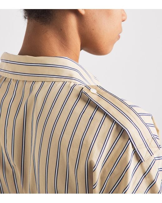 Polo Ralph Lauren Natural Cotton Stripe Midi Shirt Dress