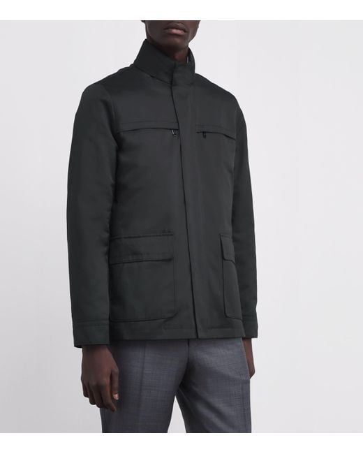 Pal Zileri Black Cotton-Blend Field Jacket for men