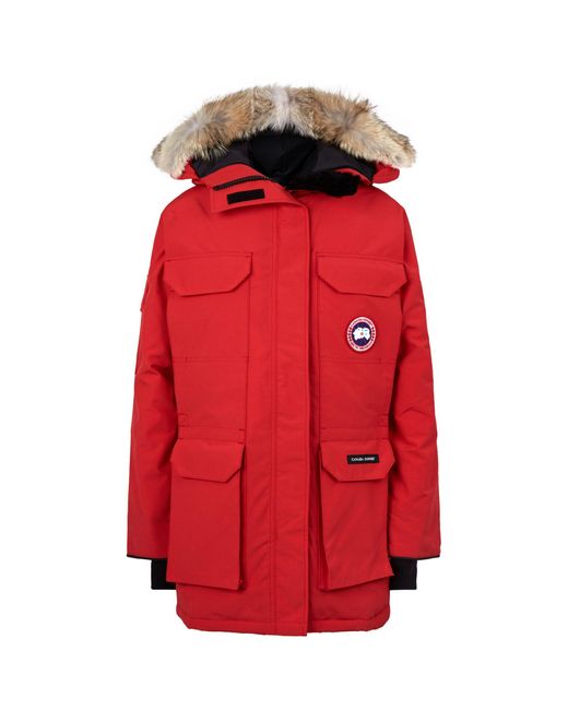 Canada Goose Red Expedition Fur Trim Down Parka