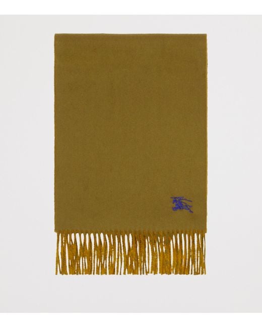 Burberry Green Cashmere Reversible Ekd Scarf