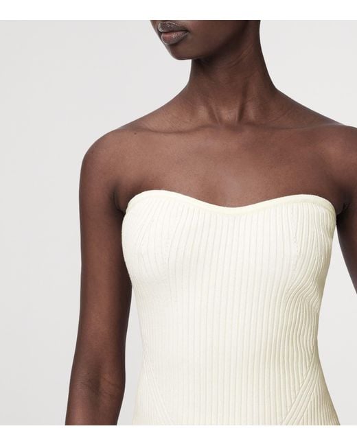 AllSaints Natural Knitted Bandeau Cruz Top