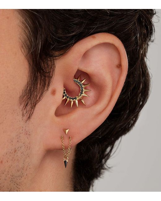Maria Tash Metallic Faceted Triangle Threaded Stud Earring
