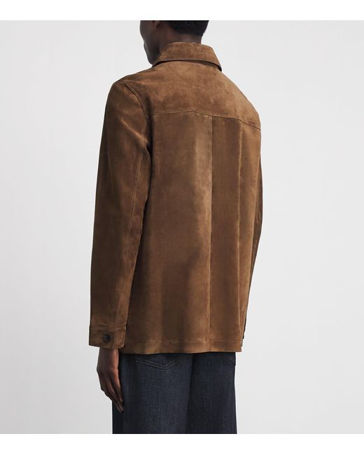 Yves Salomon Brown Suede Overshirt for men