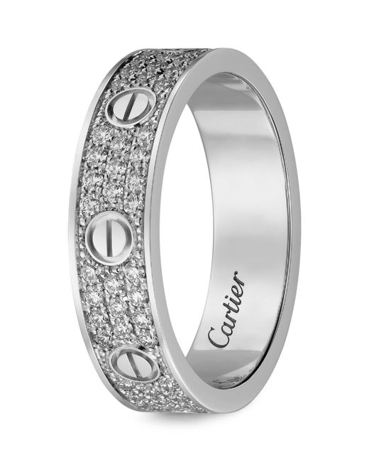 Cartier Metallic And Diamond-Paved Love Wedding Band