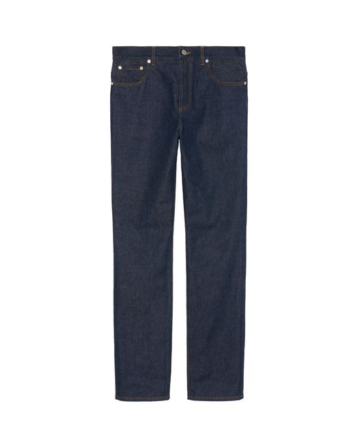 Gucci Blue Gg-Embossed Straight Jeans for men