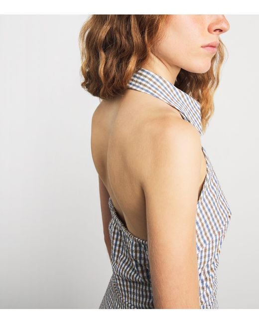 Veronica Beard Gray Gingham Mackey Midi Dress