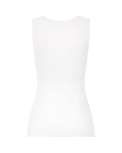 Hanro White Cotton Rosaria Tank Top
