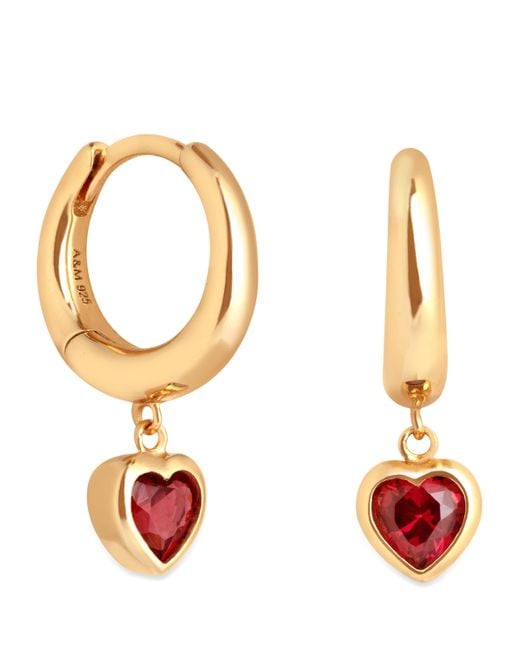 Astrid & Miyu Metallic Plated Heart Huggie Earrings