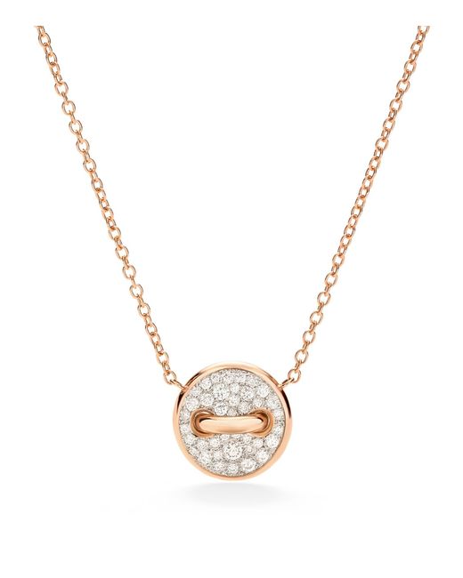 Pomellato Metallic Rose Gold, Diamond And Mother-of-pearl Pom Pom Dot Necklace