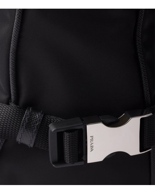 Prada Black Medium Re-Nylon And Leather Messenger Bag for men