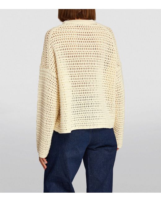 ME+EM Natural Me+em Cotton Open-knit Sweater