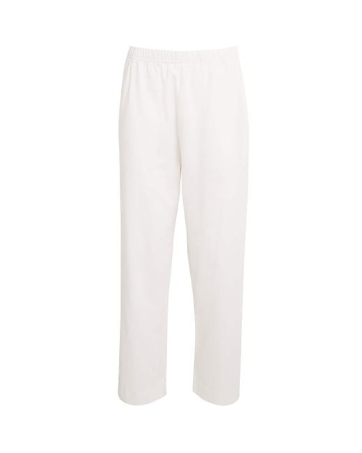 Leset White Cotton Straight Trousers