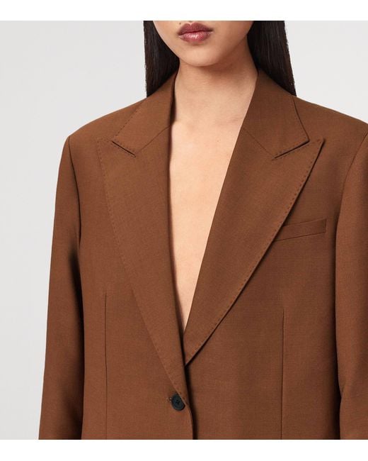 AllSaints Brown Wool-Blend Beck Blazer