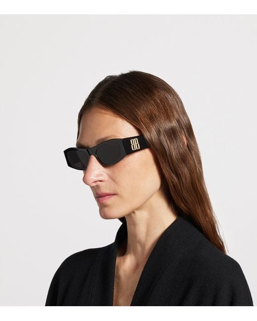 Balenciaga Black Rectangle Nano Sunglasses