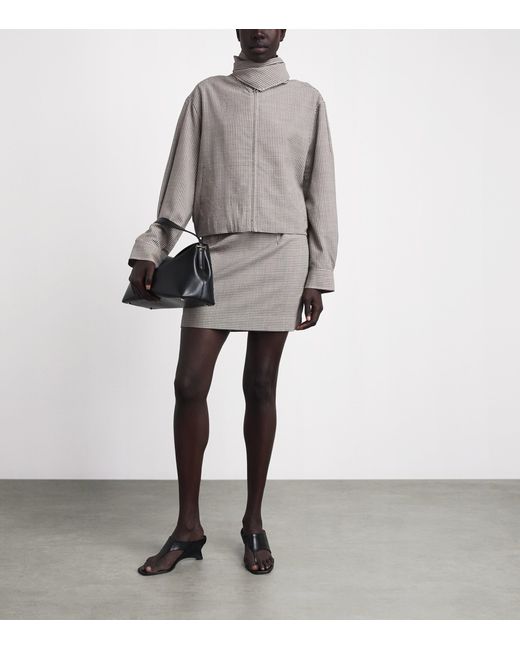 Rag & Bone Gray Wool Plaid Krista Bomber Jacket