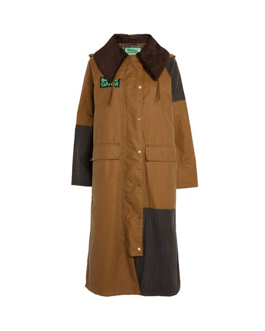 Barbour Brown X Ganni Burghley Trench Coat