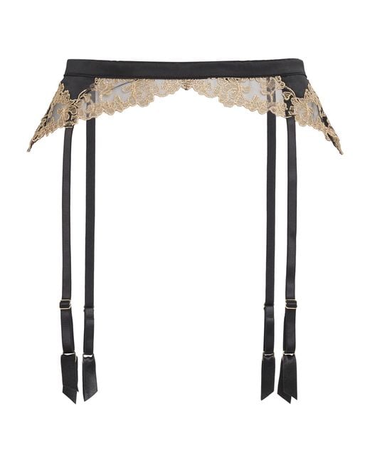 Coco De Mer White Silk-Blend Reina Suspender Belt