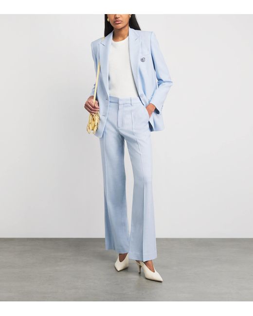 Maje Blue Pleated Tailored Trousers