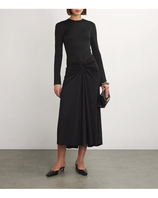 Victoria Beckham Black Gathered Maxi Dress