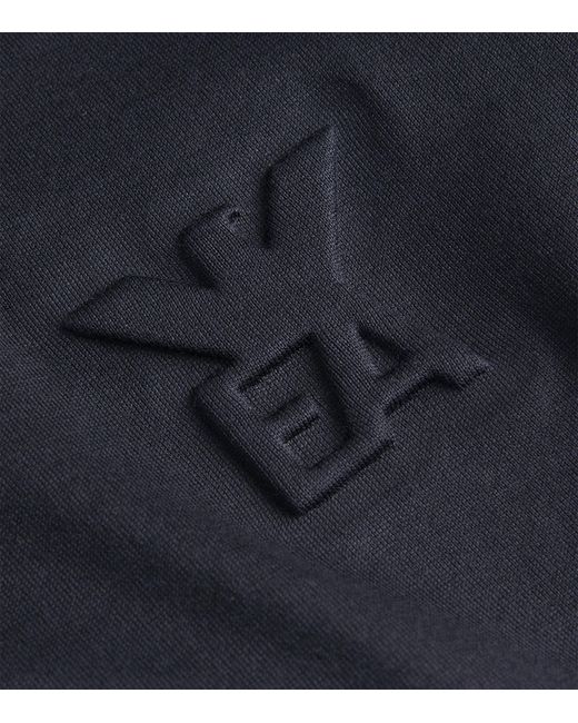 Emporio Armani Blue Embossed-Logo Polo Shirt for men