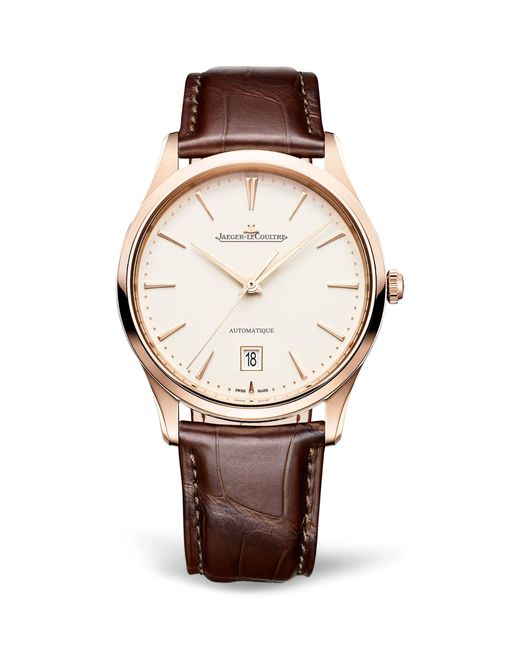 Jaeger-lecoultre Metallic Rose Gold Master Ultra Thin Date Watch 39mm for men