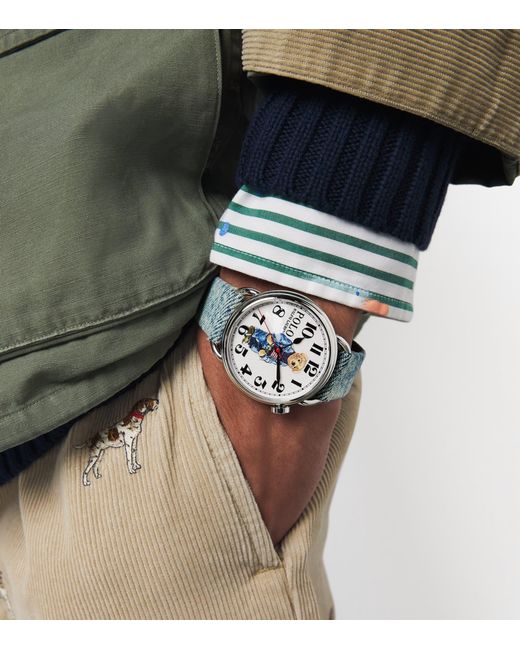 Polo Ralph Lauren White Stainless Steel Denim Polo Bear Watch for men