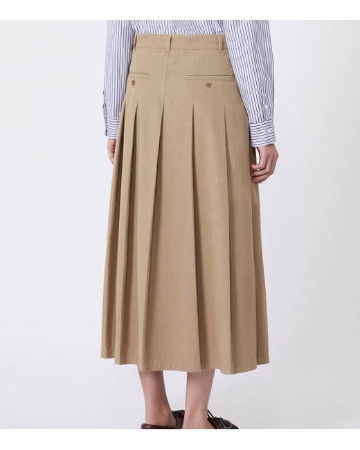 Weekend by Maxmara Natural Gabardine Pleated Maxi Skirt