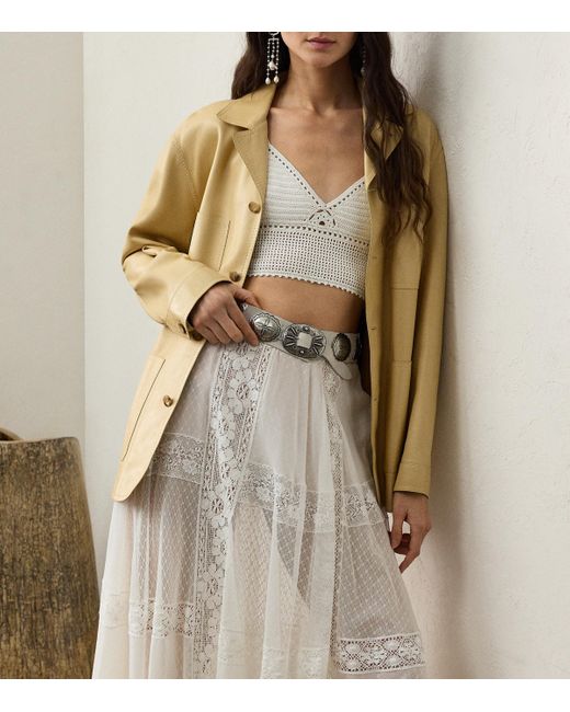 Ralph Lauren Natural Leather Adrianna Jacket