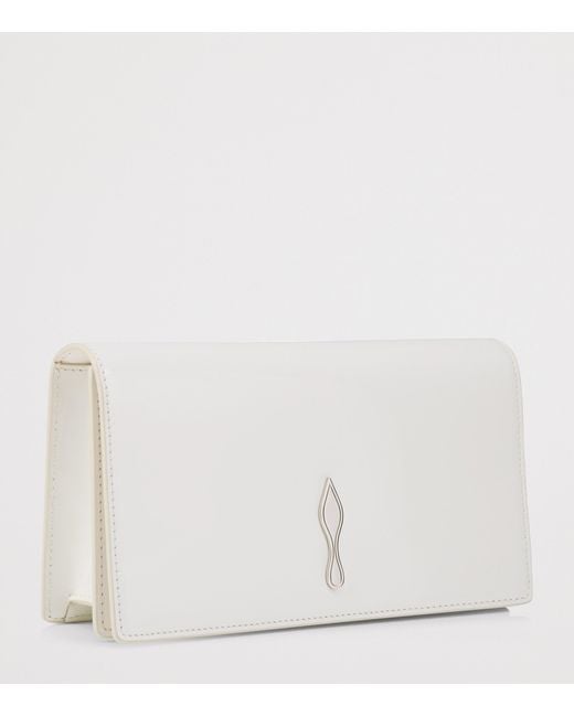 Christian Louboutin White Bettina Patent Leather Clutch Bag