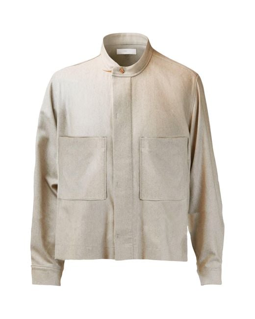 Alan Scott Natural Stretch-Cashmere-Cotton Denim Overshirt for men