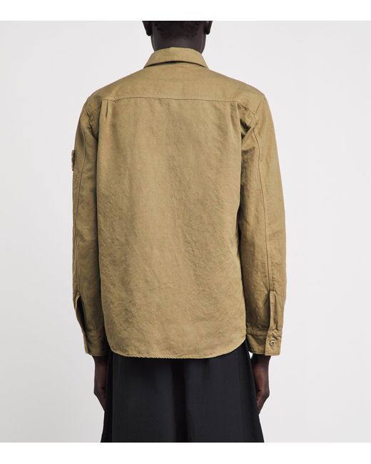 Stone Island Green Canvas Ghost Overshirt for men
