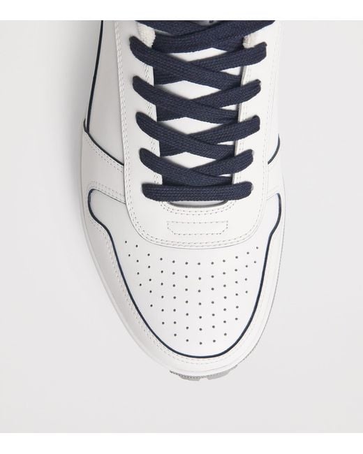 Brioni White Leather Crossing Sneakers for men
