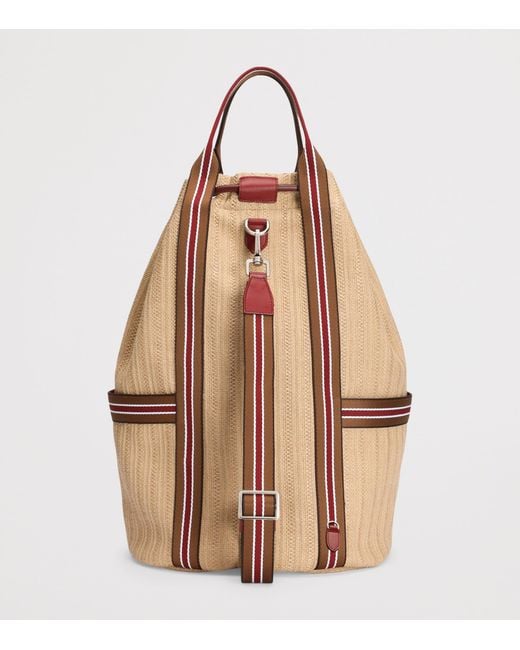 Dolce & Gabbana Brown Raffia-Leather Essenza Backpack for men