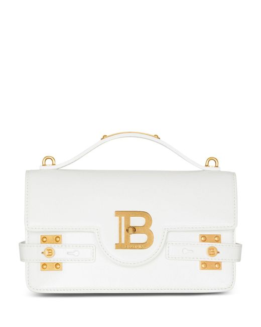 Balmain White Leather B-buzz 24 Top-handle Bag