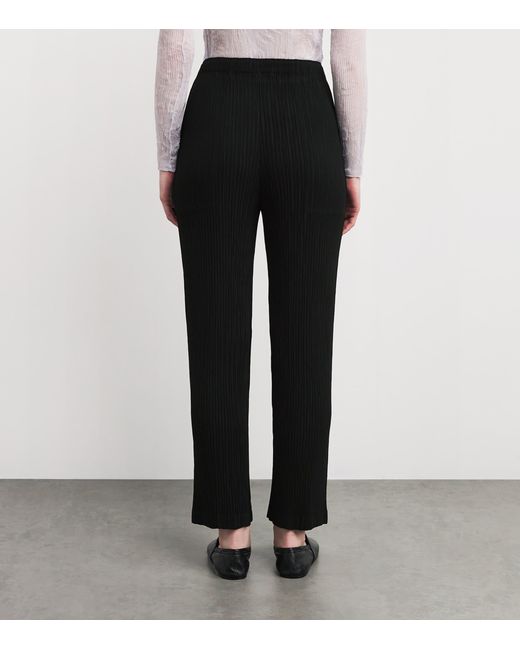 Issey Miyake Black Hatching Pleats Trousers