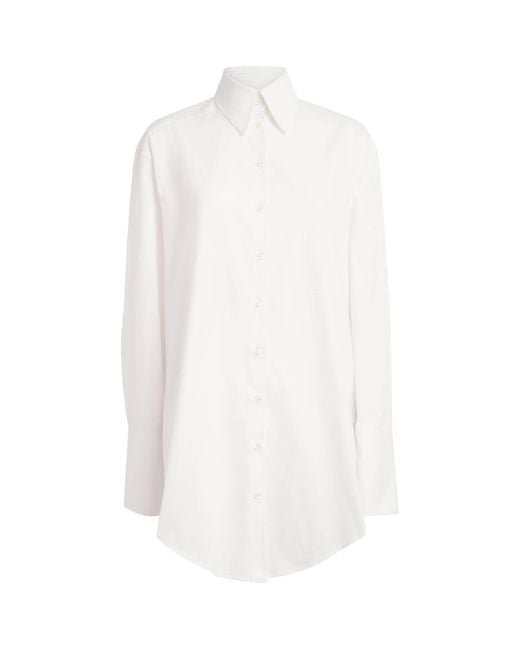 Laura Pitharas White Organic Cotton Band-Detail Shirt