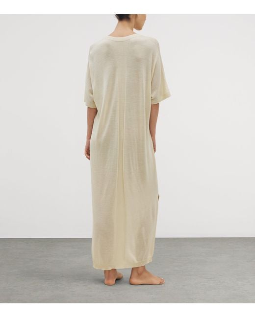 Shelep Natural Merino-Silk V-Neck Kaftan