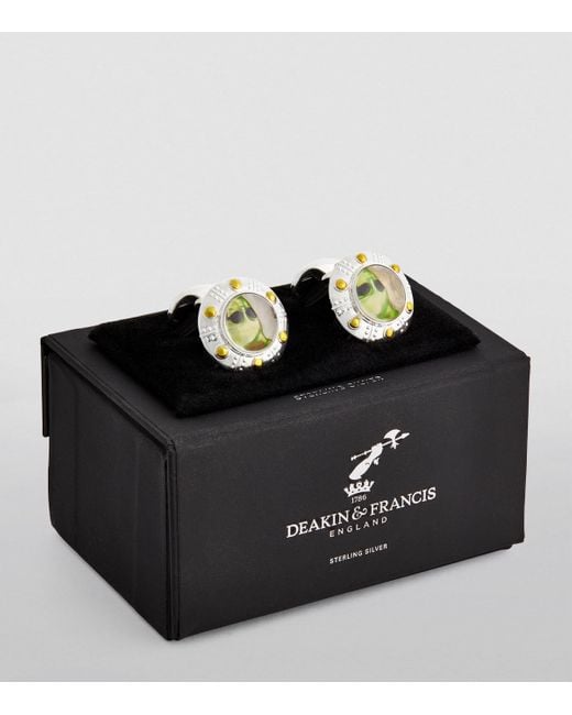 Deakin & Francis Yellow Sterling Ufo Cufflinks for men