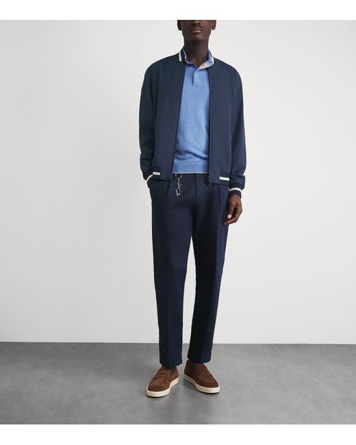 Paul & Shark Blue Typhoon Platinum Bomber Jacket for men