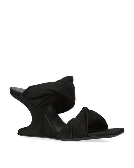 Rick Owens Black Cantilever Twisted Sandals 80