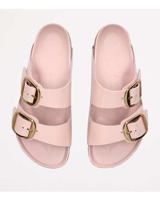 Birkenstock Pink Leather Arizona Big Buckle Sandals