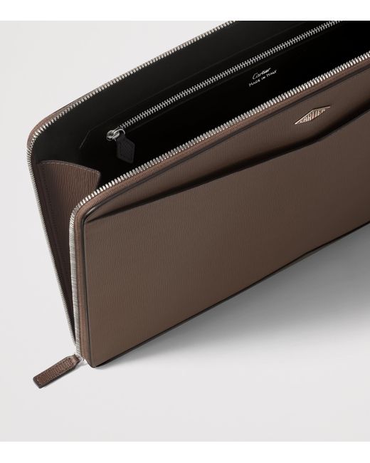 Cartier Brown Calfskin Losange Portfolio Case for men