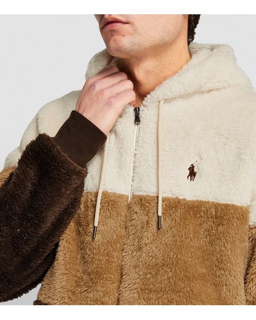 Polo Ralph Lauren Brown Colour-block Fleece Hoodie for men