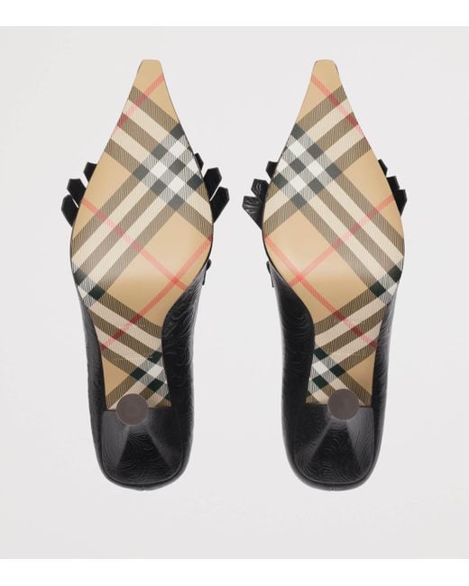 Burberry Black Leather Cameo Fringe Pumps 90