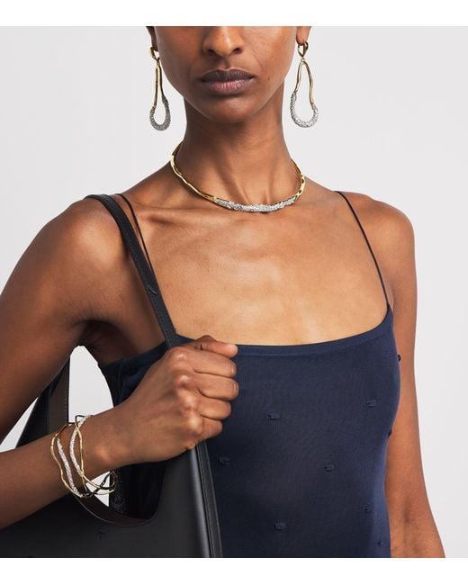 Alexis Natural Plated Solanales Skinny Collar Necklace