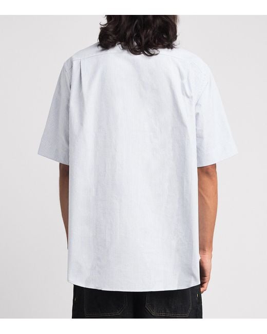 Vivienne Westwood White Organic Cotton Stripe Bowling Shirt for men
