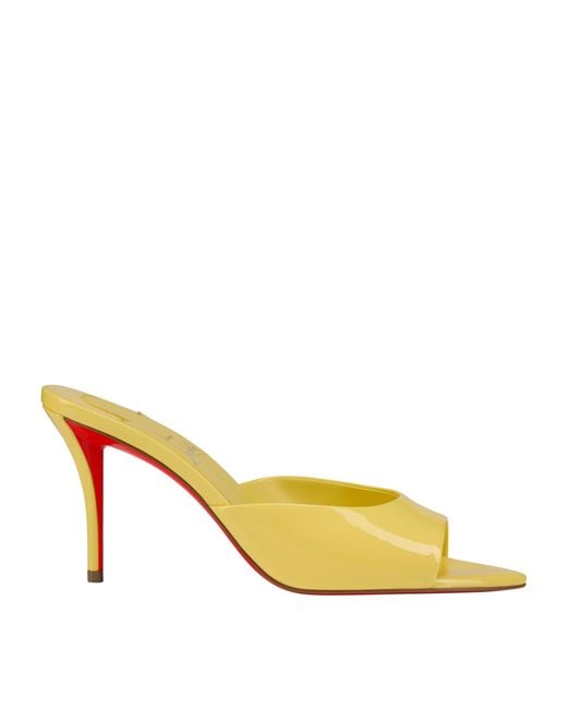 Christian Louboutin Yellow Miss Z Mule Patent Leather Mules 80