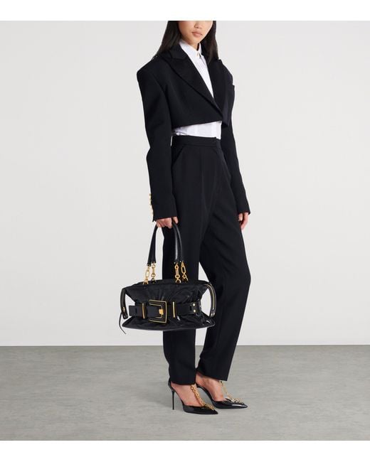 Balmain Black Small Leather Anthem Shoulder Bag