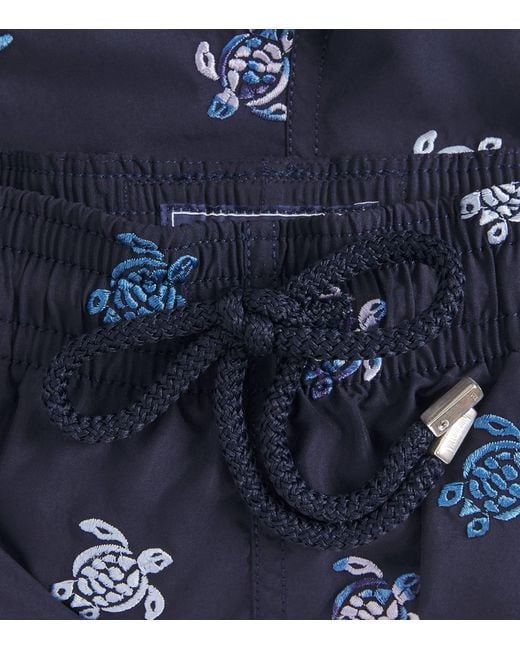 Vilebrequin Blue Embroidered Turtle Swim Shorts for men
