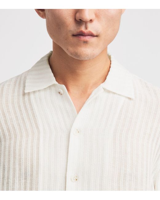 Commas White Sheer Short-Sleeve Shirt for men